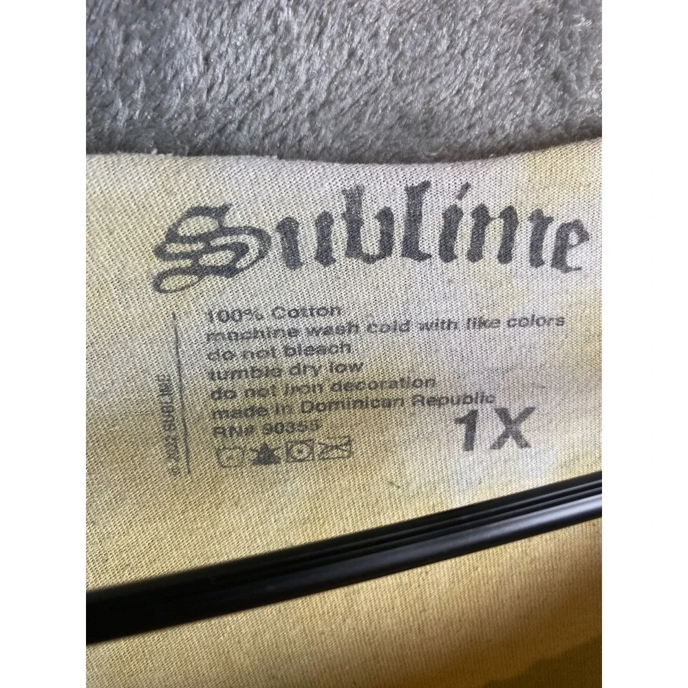 Sublime 1X Yellow Distressed Cotton Graphic Tee Shirt